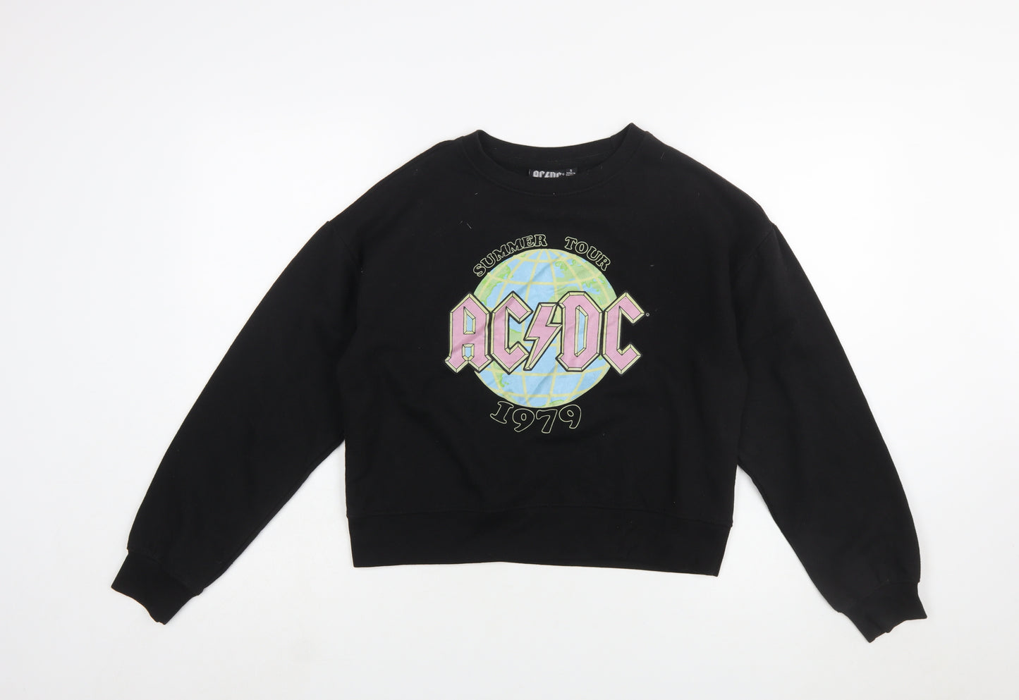 AC/DC Women's Black Small Crew Neck Pullover Sweatshirt 1979 Tour