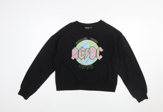 AC/DC Women's Black Small Crew Neck Pullover Sweatshirt 1979 Tour