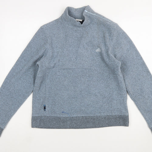 Adidas Women Grey Pullover Sweatshirt Size 10 Polyester Fleece