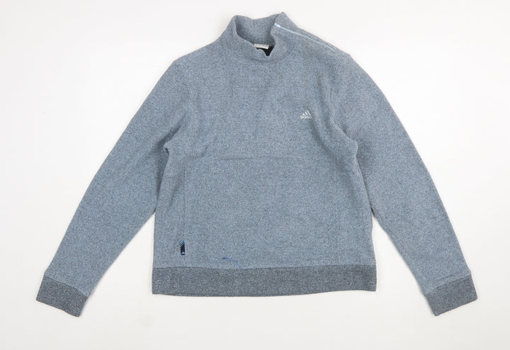Adidas Women Grey Pullover Sweatshirt Size 10 Polyester Fleece