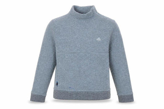 Front view of Adidas Women Grey Pullover Sweatshirt, size 10, Polyester Fleece