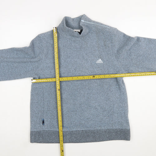 Adidas Women Grey Pullover Sweatshirt Size 10 Polyester Fleece