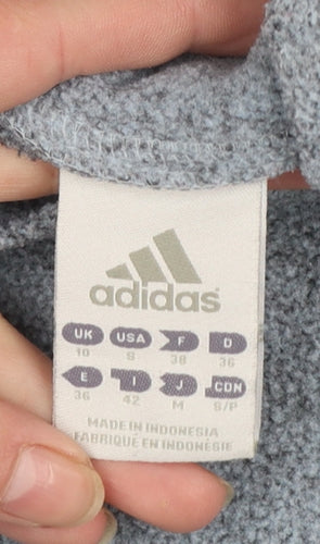 Adidas Women Grey Pullover Sweatshirt Size 10 Polyester Fleece