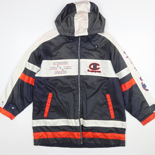 Champion Boys Blue Red White Windbreaker Hooded Jacket 11-12 Years