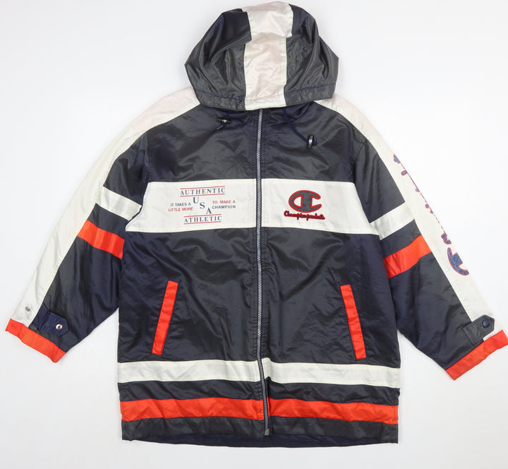 Champion Boys Blue Red White Windbreaker Hooded Jacket 11-12 Years