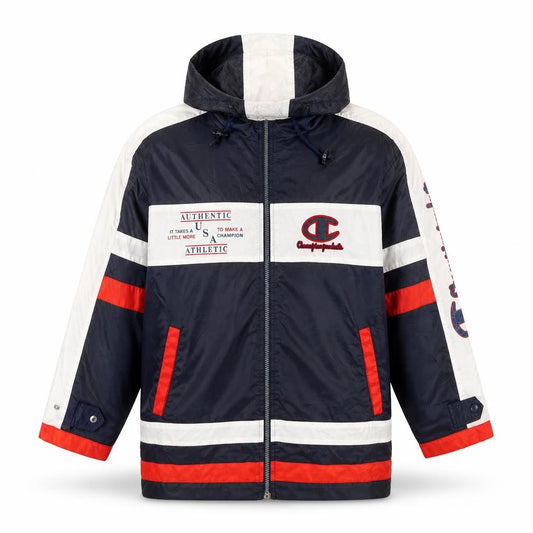 Champion Boys Blue Red White Windbreaker Hooded Jacket 11-12 Years