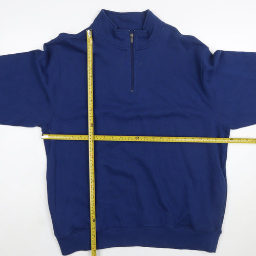 L.L.Bean Men's Blue 1/4 Zip Mock Neck Sweatshirt Size L