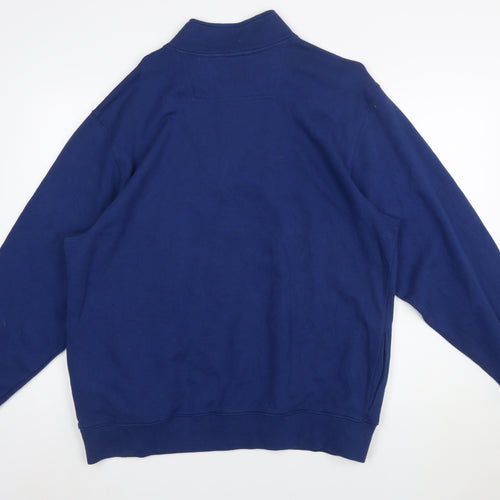 L.L.Bean Men's Blue 1/4 Zip Mock Neck Sweatshirt Size L
