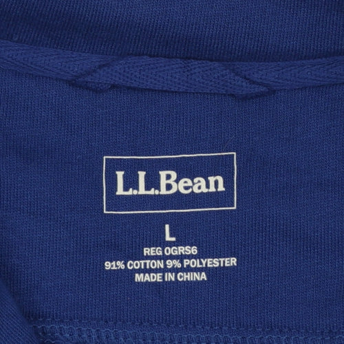 L.L.Bean Men's Blue 1/4 Zip Mock Neck Sweatshirt Size L