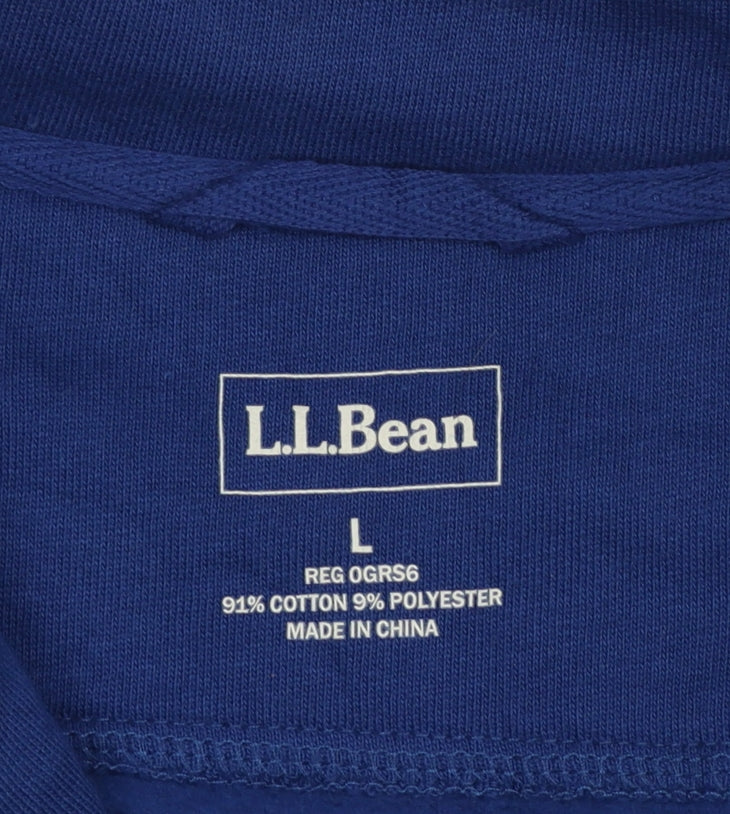 L.L.Bean Men's Blue 1/4 Zip Mock Neck Sweatshirt Size L