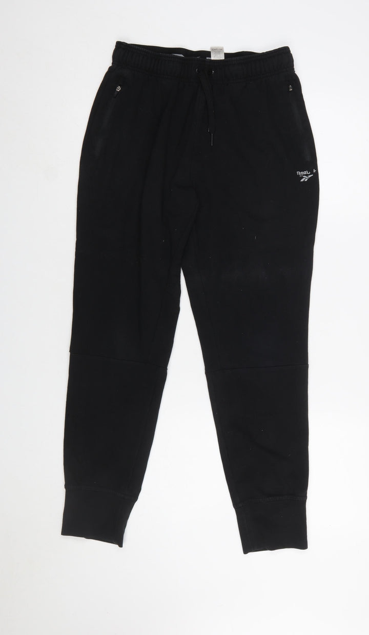 Reebok Women's Black Jogger Sweatpants Size S Elastic Waist Fleece