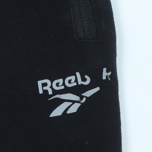 Reebok Women's Black Jogger Sweatpants Size S Elastic Waist Fleece