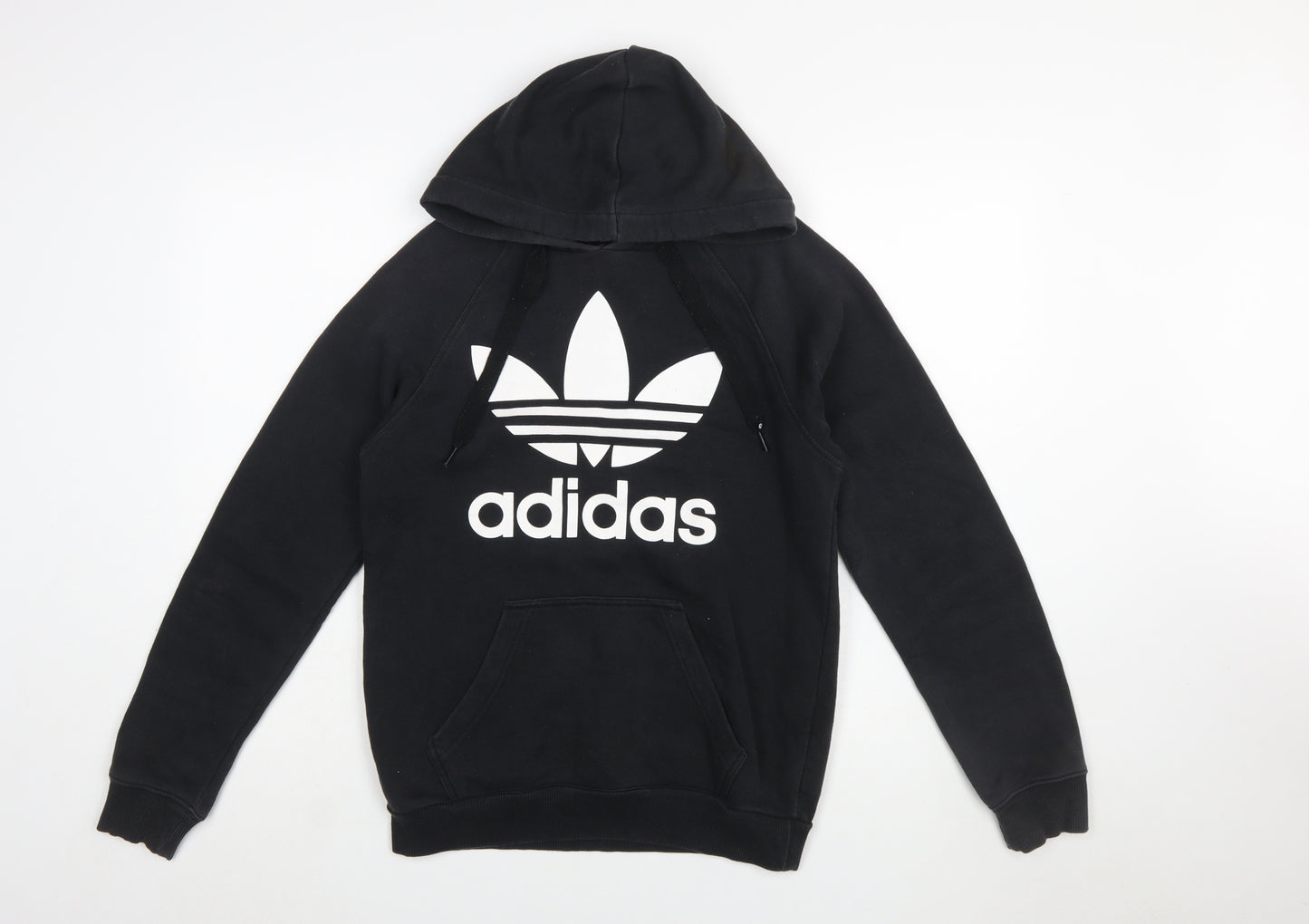 Adidas Men's Black XS Pullover Hoodie with Trefoil Logo