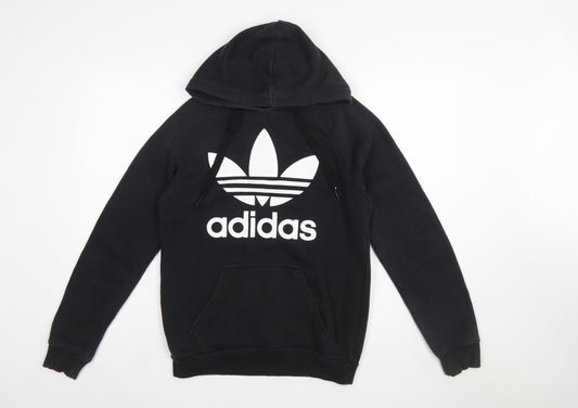 Adidas Men's Black XS Pullover Hoodie with Trefoil Logo
