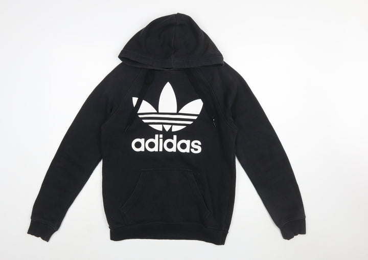 Adidas Men's Black XS Pullover Hoodie with Trefoil Logo
