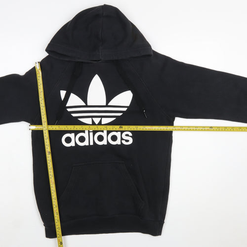 Adidas Men's Black XS Pullover Hoodie with Trefoil Logo