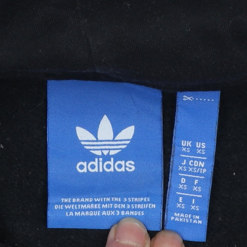 Adidas Men's Black XS Pullover Hoodie with Trefoil Logo