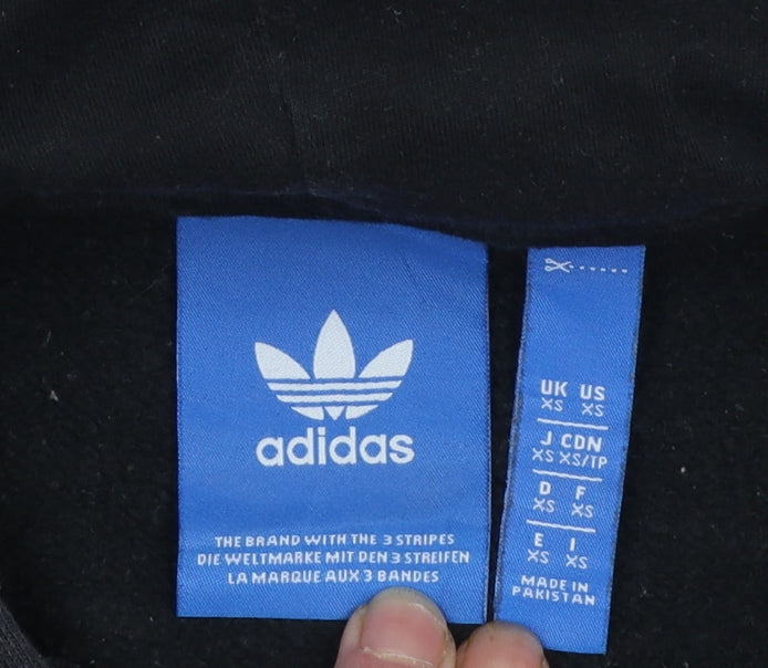 Adidas Men's Black XS Pullover Hoodie with Trefoil Logo