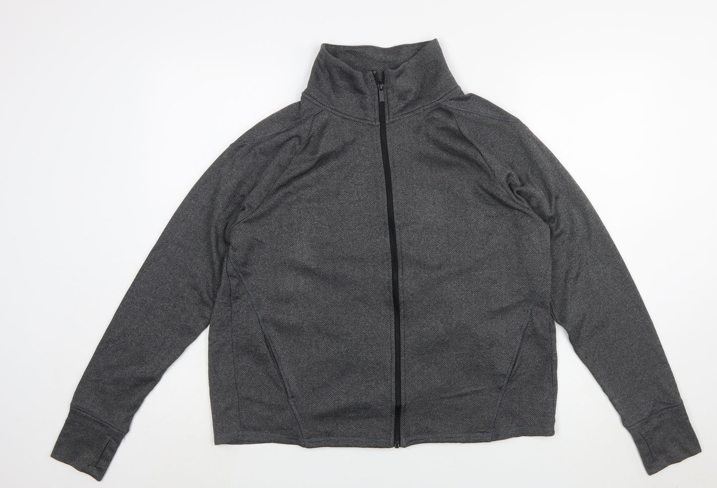Champion Women’s Grey Full Zip Sweatshirt Size L Polyester Fleece