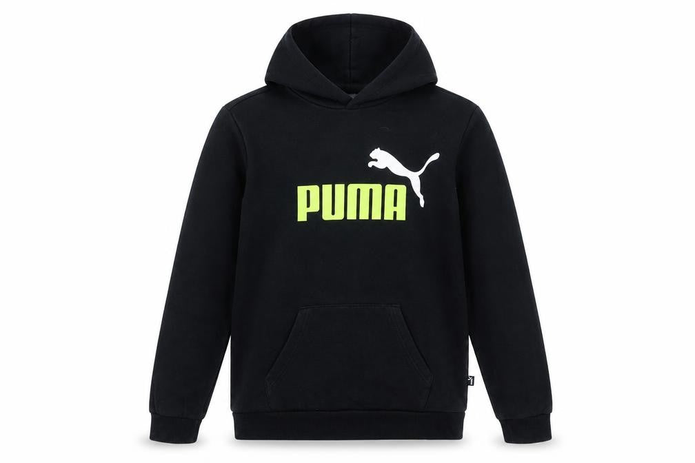 Puma Boys Black Pullover Hoodie 13-14 Years Cotton Blend Logo Sweatshirt