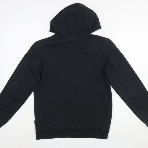 Puma Boys Black Pullover Hoodie 13-14 Years Cotton Blend Logo Sweatshirt