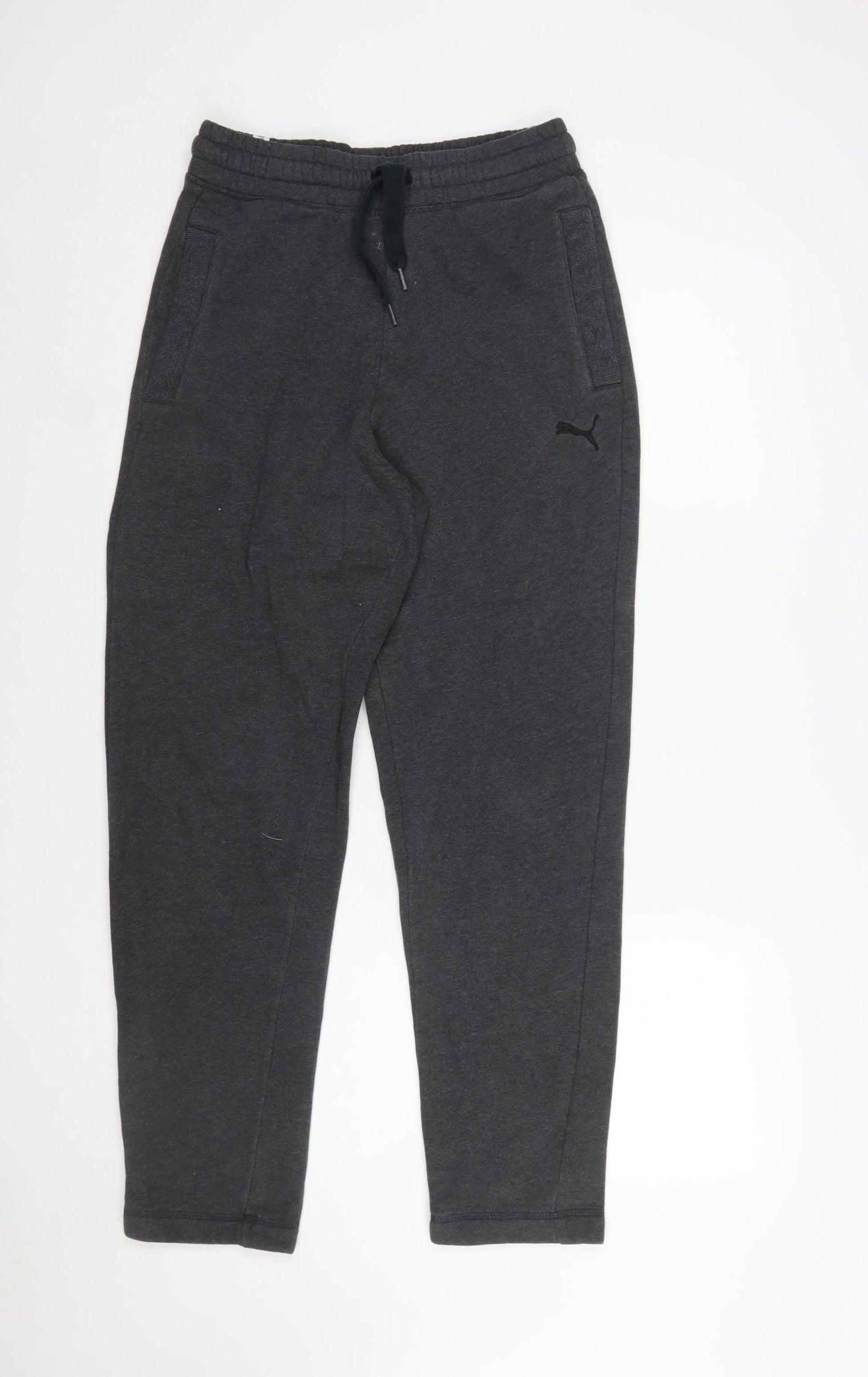 Puma Womens Grey S Jogger Trousers Fleece Lined Comfort Fit