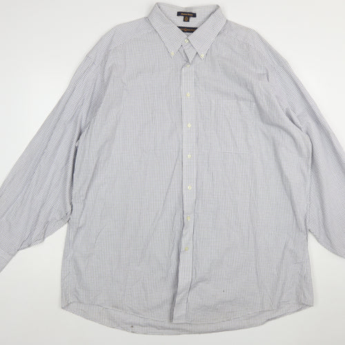 Tommy Hilfiger Men's Blue Check Classic Button-Up Shirt Size 18.5 Tall