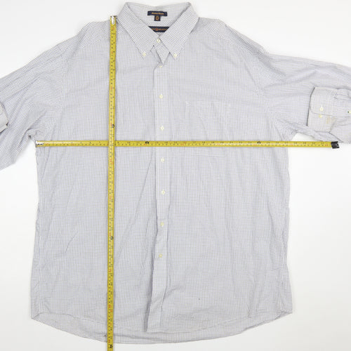 Tommy Hilfiger Men's Blue Check Classic Button-Up Shirt Size 18.5 Tall