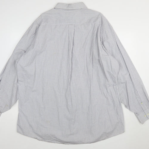 Tommy Hilfiger Men's Blue Check Classic Button-Up Shirt Size 18.5 Tall