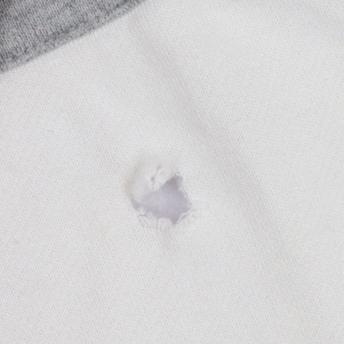 FILA Women’s White XXL Crew Neck Sweatshirt with Logo and Striped Sleeves