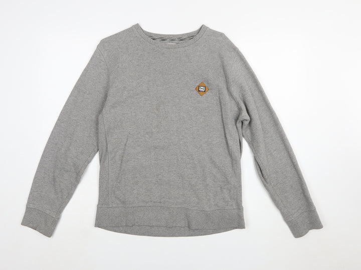 Jack & Jones Men's Grey Crew Neck Pullover Sweatshirt L