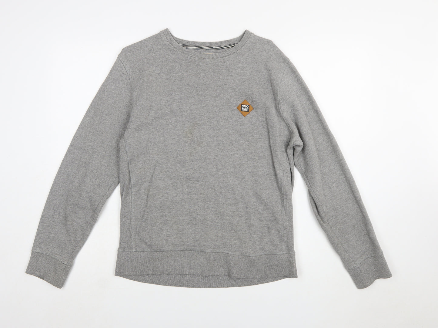 Jack & Jones Men's Grey Crew Neck Pullover Sweatshirt L