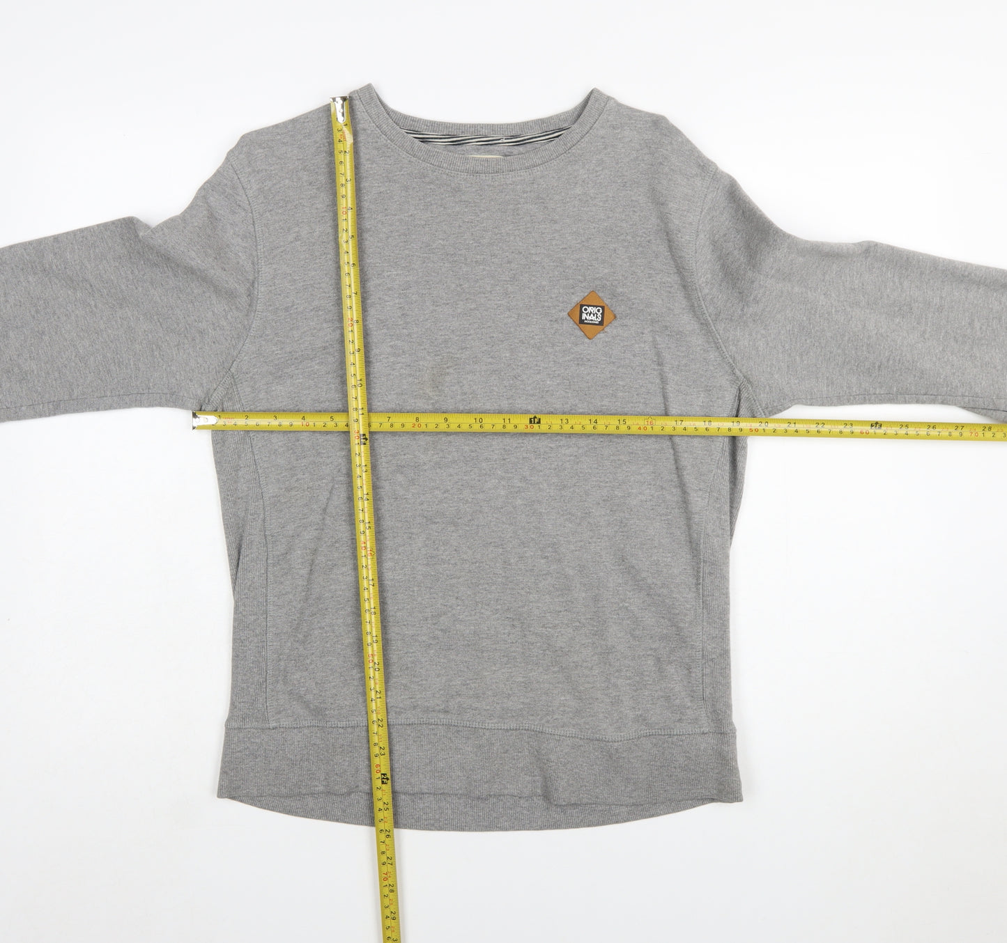 Jack & Jones Men's Grey Crew Neck Pullover Sweatshirt L