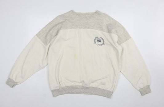 Gear for Sports Men's Ivory Crew Neck Sweatshirt L UPS Logo Vintage