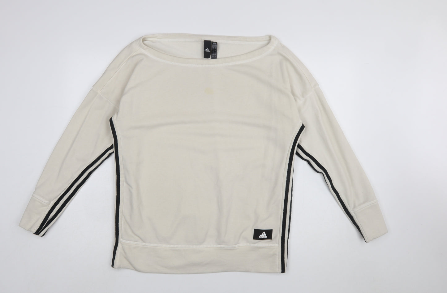 Adidas Womens Beige Long Sleeve Pullover Sweatshirt Size 12-14