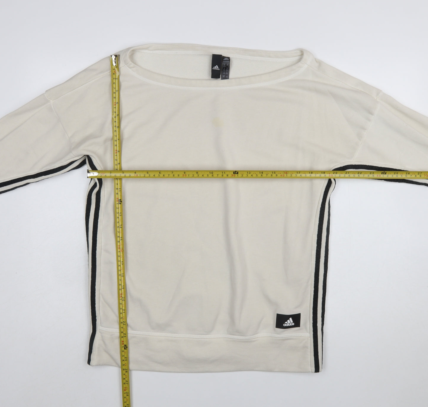 Adidas Womens Beige Long Sleeve Pullover Sweatshirt Size 12-14