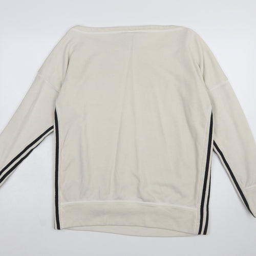 Adidas Womens Beige Long Sleeve Pullover Sweatshirt Size 12-14