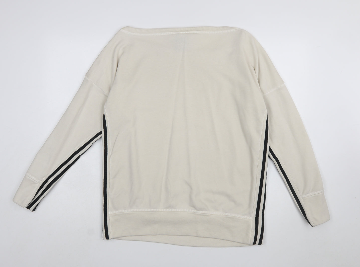 Adidas Womens Beige Long Sleeve Pullover Sweatshirt Size 12-14