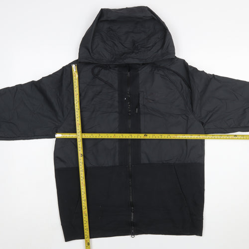 Nike Men's Black Windbreaker Jacket Size S Hooded Full Zip