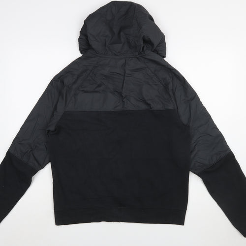 Nike Men's Black Windbreaker Jacket Size S Hooded Full Zip