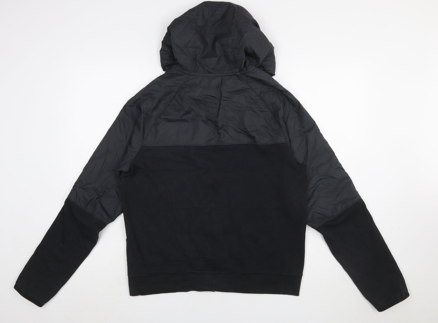 Nike Men's Black Windbreaker Jacket Size S Hooded Full Zip