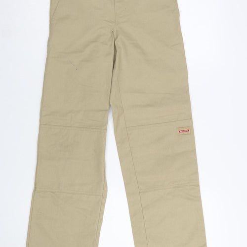 Dickies Boys Beige Chino Trousers 14 Years Regular Fit Durable Twill