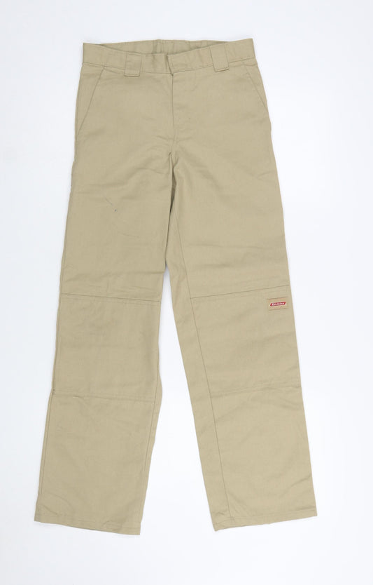 Dickies Boys Beige Chino Trousers 14 Years Regular Fit Durable Twill