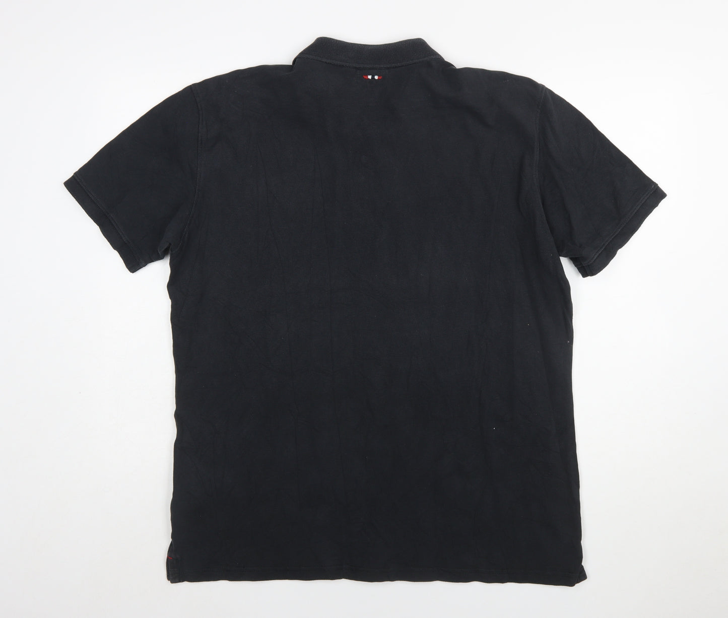Napapijri Men’s Black 2XL Cotton Polo Shirt Classic Logo Style