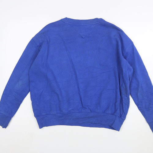 Tommy Jeans Womens Blue XS Pullover Sweatshirt Cotton Logo