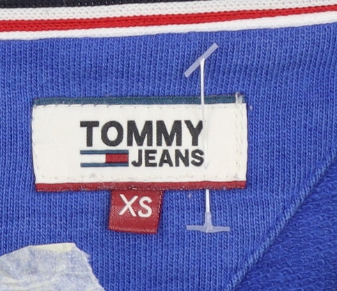 Tommy Jeans Womens Blue XS Pullover Sweatshirt Cotton Logo