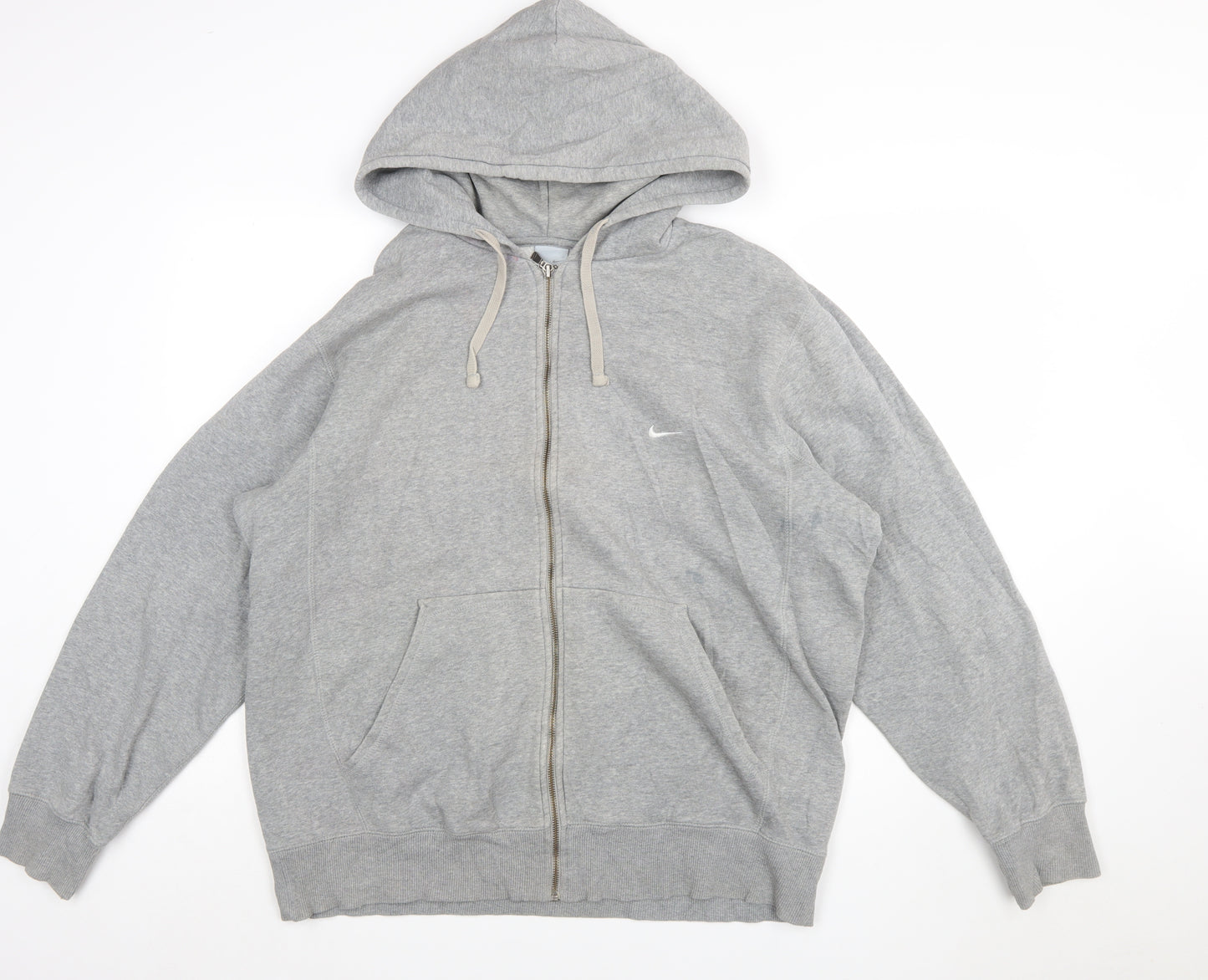 Nike Men's Grey XL Full Zip Hoodie Sweatshirt Cotton Fleece