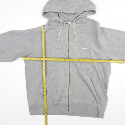 Nike Men's Grey XL Full Zip Hoodie Sweatshirt Cotton Fleece