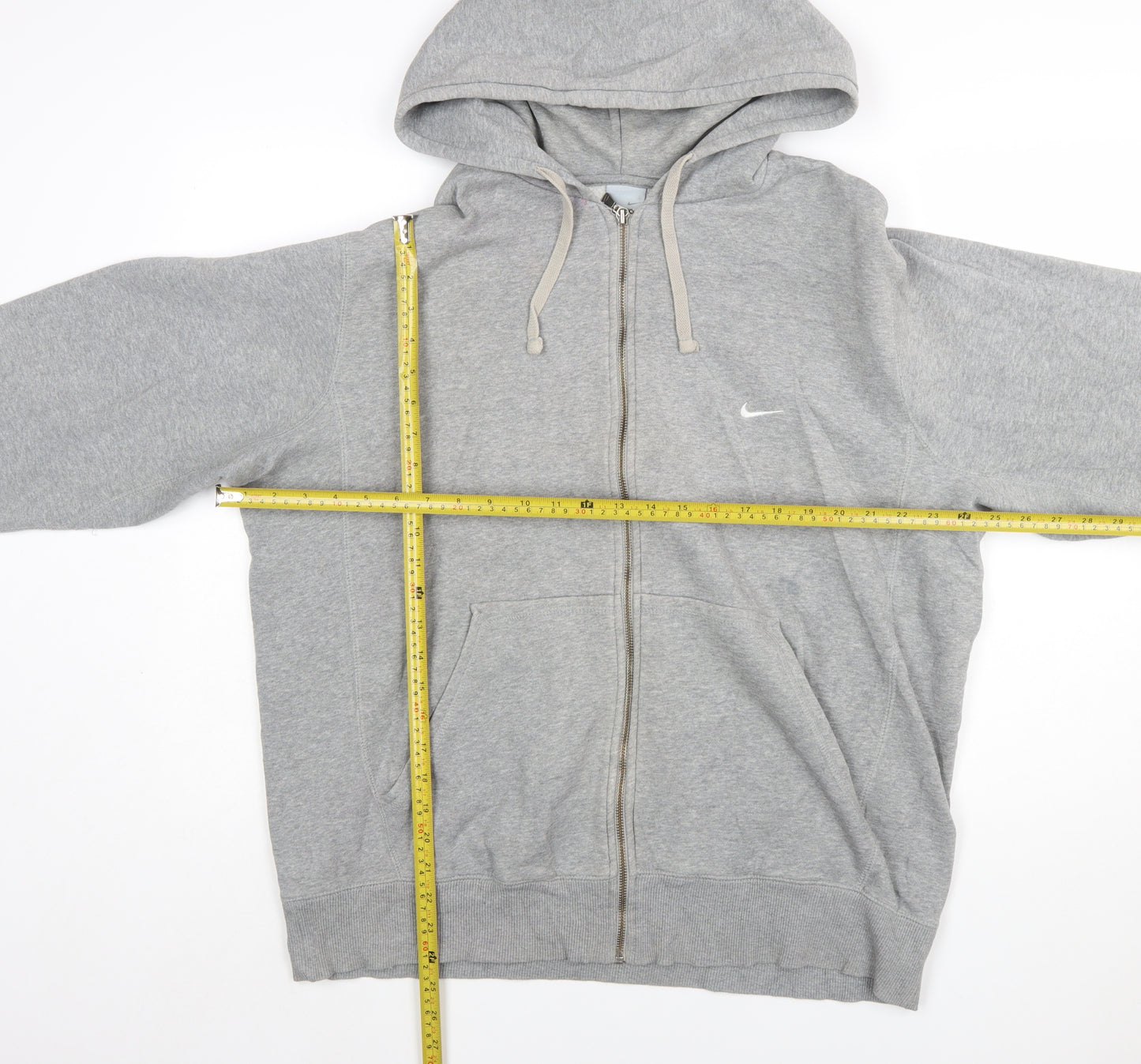 Nike Men's Grey XL Full Zip Hoodie Sweatshirt Cotton Fleece