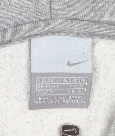 Nike Men's Grey XL Full Zip Hoodie Sweatshirt Cotton Fleece
